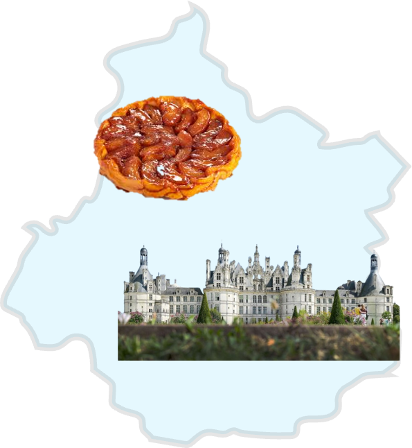 Image détourée de la tarte tatin et du château de Chambord dans une assiette
