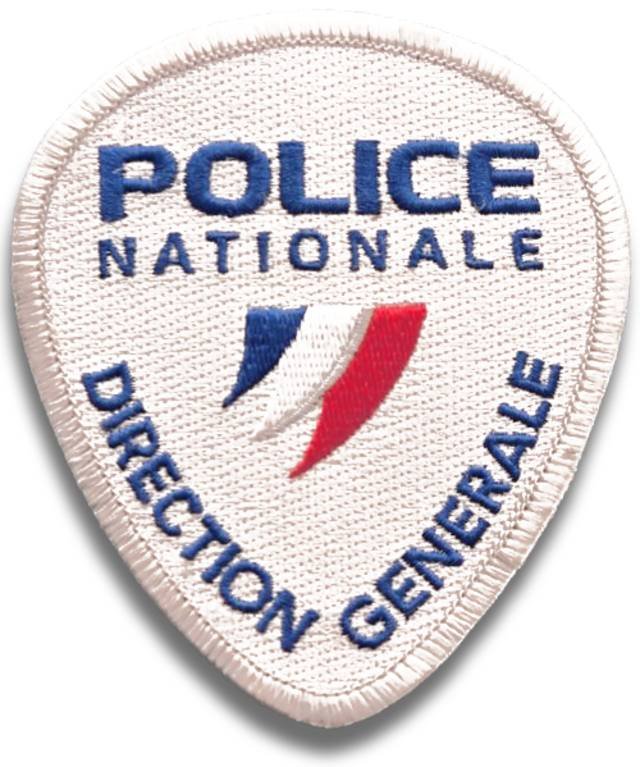 Badge en tissus brodé de la Direction générale de la Police Nationale française.